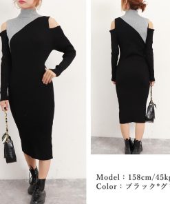 ワンピース | ニット肩出し 長袖レディース