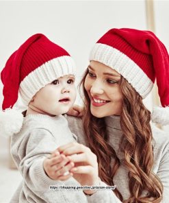 レディース | サンタ帽子 クリスマス 厚手 2022 サンタクロース 帽子 ふわふわ パーティー コスプレ サンタ 仮装 接客 子供 大人 イベント ニット 2type 親子