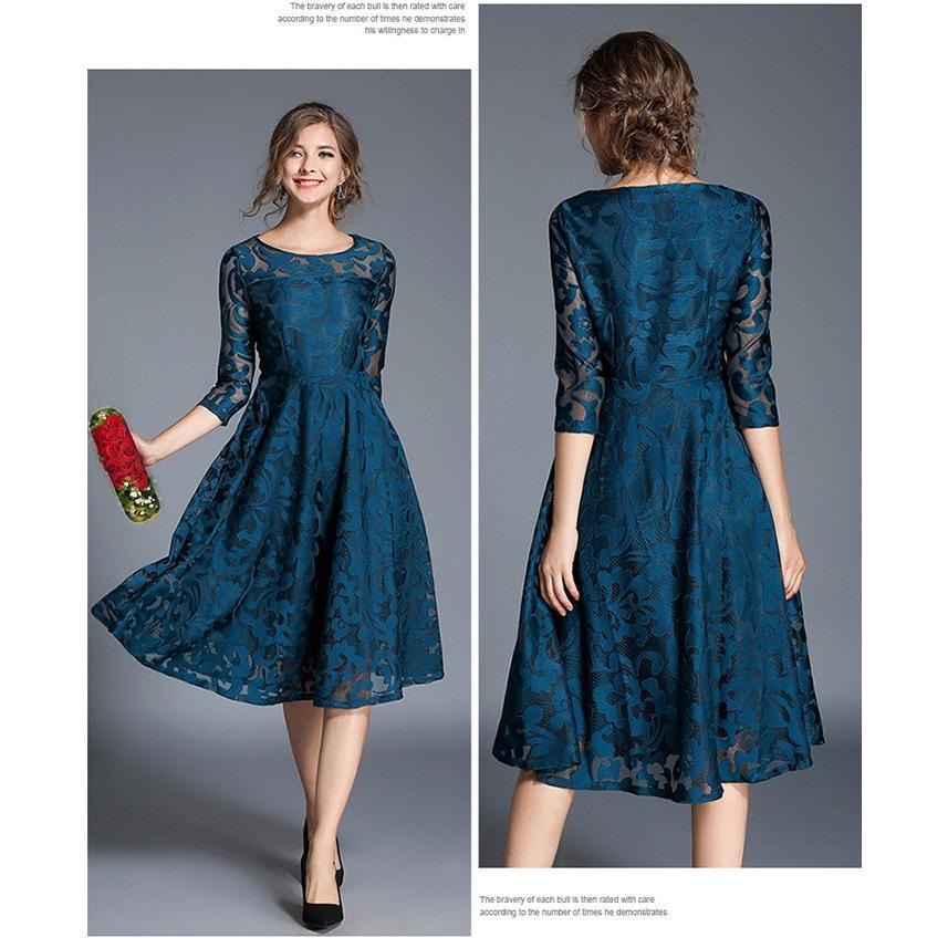 レースワンピース | ワンピース ドレス ロングドレス レースワンピ 結婚式 パーティードレス 二次会 フォーマル レデイース エレガント お呼ばれ ロングワンピ 七分袖