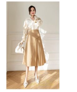 スカート | ロング 秋 秋服 レディース ボトムス ロングフレア プリーツ裏地付き キレイめ 着痩せ フェミニン お出かけ 可愛い オシャレ