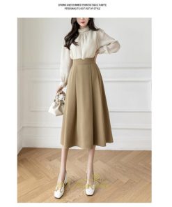 スカート | フレアレディース 秋 冬 秋冬 ミモレ丈 ロング丈 きれいめ 30代 40代 50代 着やせ 上品 脚長効果 Aライン 知的 通勤OL オシャレ