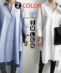 シャツ・ブラウス | ワンピース 秋服 レディース 長袖ワンピース シャツワンピース ロングシャツ ゆったり ブラウスシャツ 通学通勤 20代30代 40代50代 無地 トップス