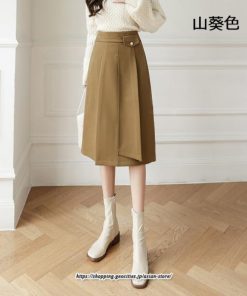 スカート | レディース 秋 冬 秋冬 ミモレ丈 膝丈 ロング 無地 ミディアム丈 ひざ丈 送料無料 Aライン ハイウエスト おしゃれ 通勤 通学 ラシャ 2022年秋冬 暖か