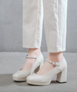 パンプス | ストラップレディース 厚底 スクエアトゥ チャンキーヒール ストラップ 太ヒール ハイヒール 厚底シューズ 25cm 靴 黒