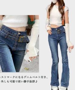 デニム | セミフレアデニムパンツ レディース 美脚