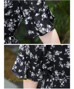 ミディアム | ワンピース 半袖 花柄 きれいめ レディース ひざ丈 ミディアムワンピース サマーワンピース 上品 シフォン Aライン きれいめ 夏 通勤 お出かけ 通学 春 上品