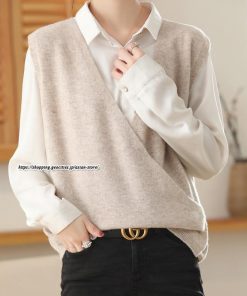 ベスト | ニットニット 2way 羽織り レディース セーター ジレ ノースリーブ 秋物 Vネック 羽織る エレガント トップス 20代 ライトアウター カワイイ