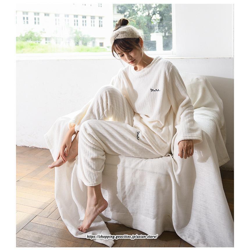 セットアップ | パジャマ 上下セット ルームウェア 裏起毛 レディース フリース マイクロファイバー 部屋着 厚手 保温 秋 冬 30代 20代 送料無料 40代 暖か 50代