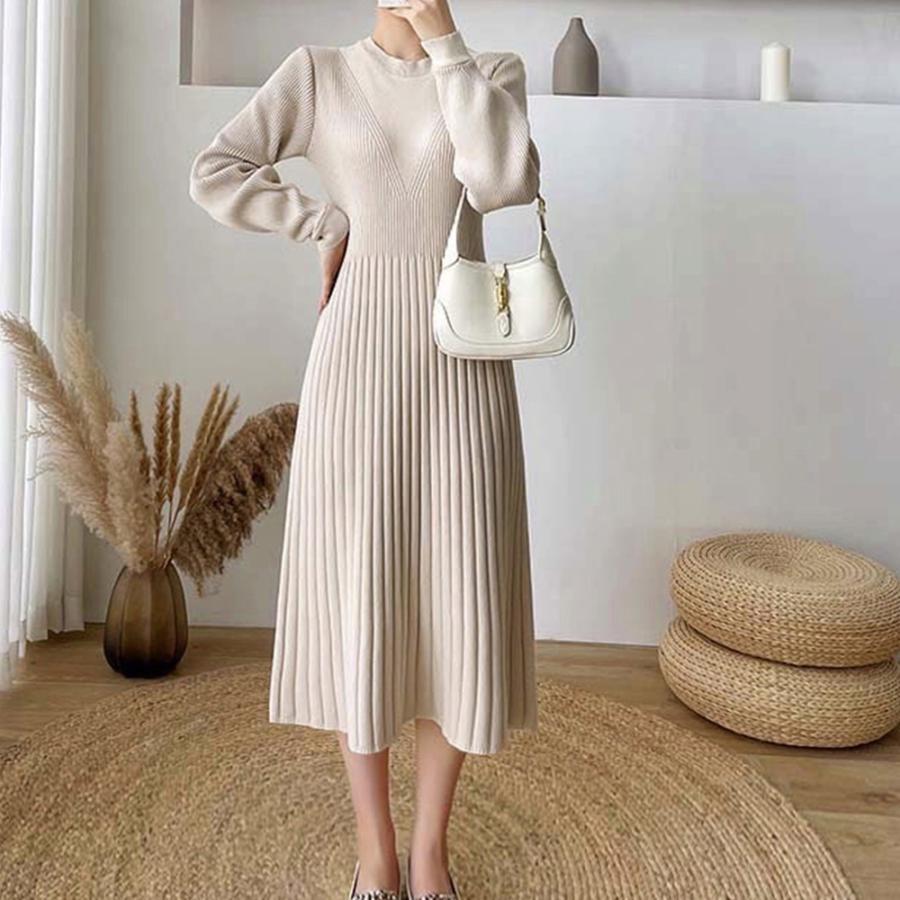 ワンピース | リブニット レディース 秋冬