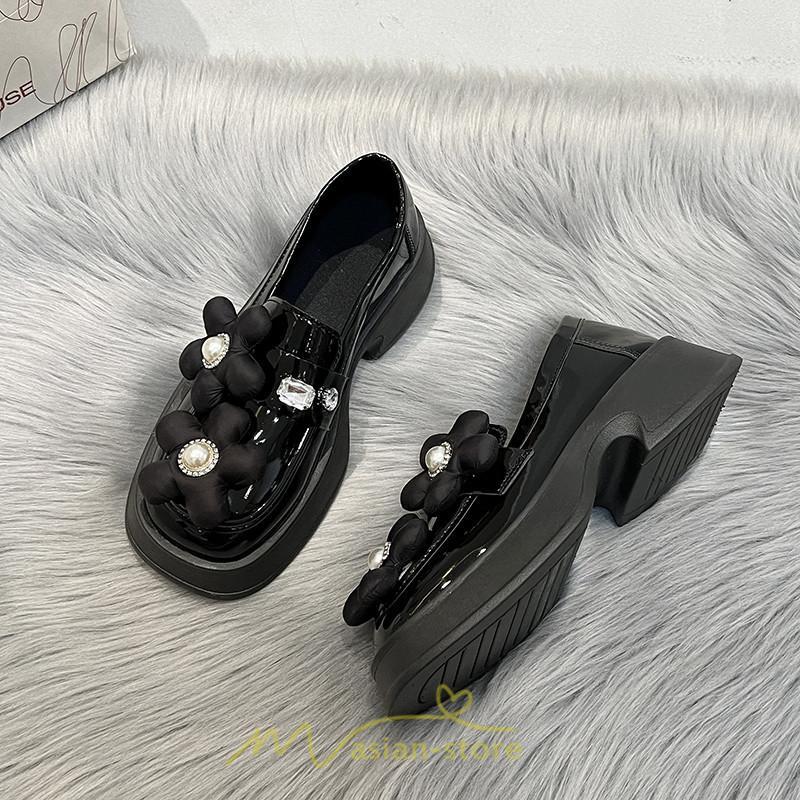 ローファー | 学生 女子 レディース 通学 通勤 学生靴 学校 軽量 花飾り 可愛い 上品 10代20代30代40代 フォーマル コンフォート 送料無料 キレイめ