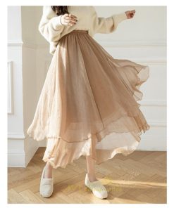 スカート | ロングレディース お花見 レディース チュール体型カバー おしゃれ 無地 可愛い カジュアル 30代 40代 20代 50代 韓国風