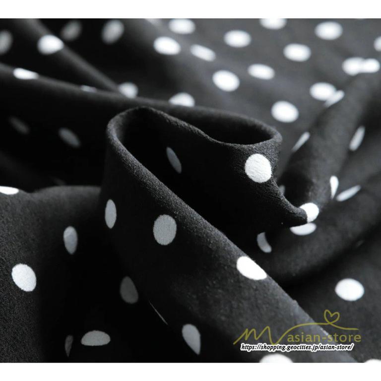 マキシ | ドットワンピース ドッキングワンピース 切替 秋 レディース ロングワンピース 長袖 Aラインワンピース 大人 可愛い ゆったり 30代ワンピース スタンドカラー