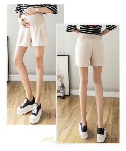 パンツ レギンス | マタニティパンツ ショートパンツ 2点セット 綿麻 調整可 腹包み 妊婦 妊娠 パンツ 短パン マタニティウェア ママ 夏服 涼感 無地