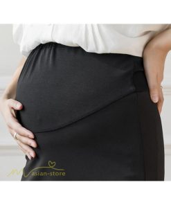 スカート | マタニティ膝丈 ひざ カジュアル マタニティウェア レディース 夏服 サマー ひざ下丈 ウエスト調整 お出かけ マタニティ 裾口スリット 妊婦