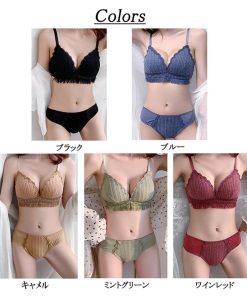 キャミソール | 下着 大人可愛い ランジェリー セット 美胸 ブラジャー ショーツ 上下セット セット ノンワイヤー 谷間
