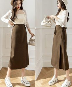 ロングスカート | ラップロングスカートスリット巻きスカート