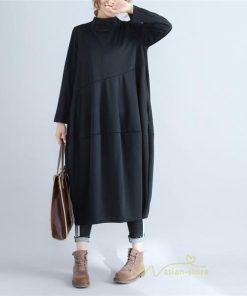 マキシ | ワンピース レディース 春秋 長袖 ゆったり ロング丈ワンピース シンプル 体型カバー 大きいサイズ 新作 カジュアル きれいめ 無地 30代 40代 着痩せ