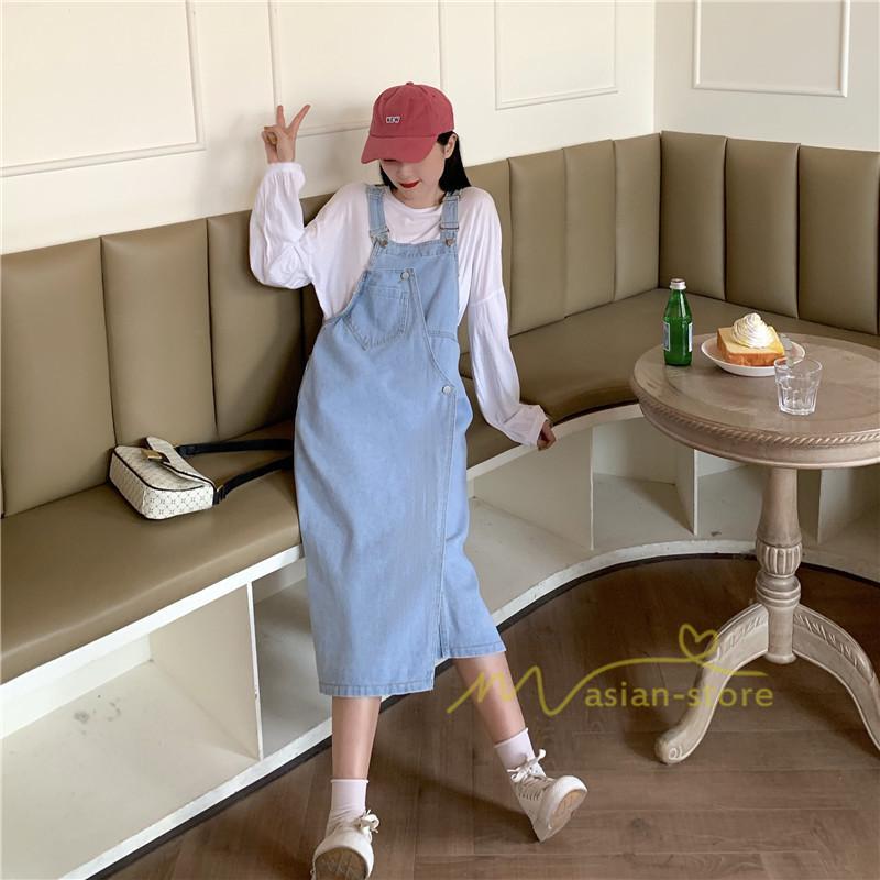 オーバーオール サロペット | レディース レディス ボトムス ジャンバースカート サロペット ロング丈 無地 20代 30代 40代 50代 上品 デニムワンピース オールインワン 体型カバー デニム