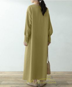 マキシ | ワンピース レディース 春 秋 長袖 ロングワンピース スカート マキシ丈 秋冬 通勤着 可愛い ゆったり 体型カバー 20代 50代 着痩せ 綿麻 30代 ｖネック 40代