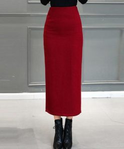 在庫ある | 短納期ロングタイトスカート ハイウエスト ロングスカート ビジネススカート ラシャスカート スリットセクシースカート エレガント フェミニン 後ろファスナー