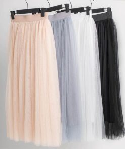 ロングスカート | ロング グレー フレアスカート 春夏 黒 ウエストゴム チュールスカート マキシスカート ミモレ丈スカート白