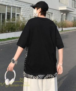 Tシャツ | Tシャツ メンズ 半袖 重ね着風 カジュアル半袖tシャツ 夏新作 メンズスタイル カットソー 上品 切り替え 2XL 大きいサイズ クルーネック 黒 白