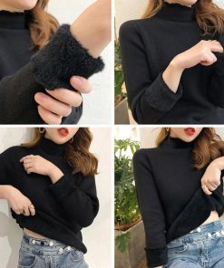 ニット・セーター | 裏起毛ハイネックニットトップスレディース