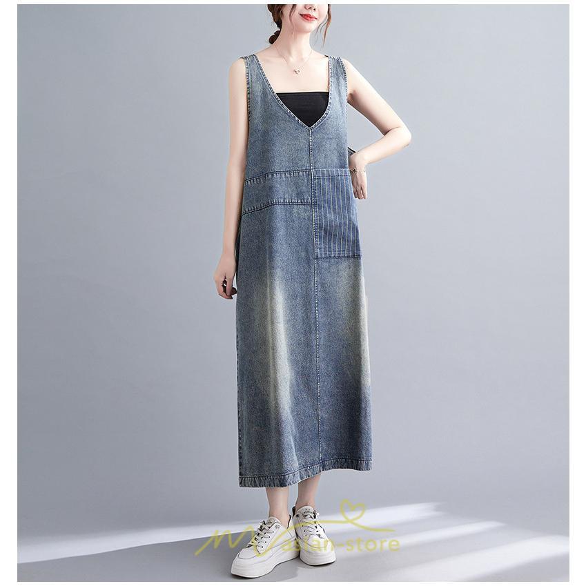 オーバーオール サロペット | デニム サロペット スカート オーバーオール ジャンパースカート レディース 可愛い オシャレ ポケット付き ロング 20代30代40代50代 オールインワン 夏秋