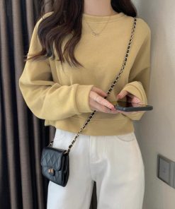 Tシャツ・カットソー | ショート丈スウェット レディース 韓国風