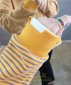 パーカー | 重ね着風トレーナー レディース 長袖 トップス カジュアル スウェット 丸首 プルオーバー ゆったり 抜け感 シンプル 大人 無地 ボーダー柄