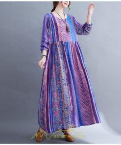 マキシ | ワンピース ルームウェア コットン 部屋着 大きいサイズ 秋 ゆったり 体型カバー 着痩せ レディース 可愛い　ゆったり ロング 外出 ぽっちゃり 長袖