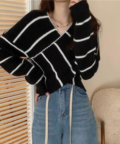 ニット・セーター | クロスニットトップス カシュクール風