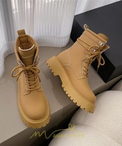 ショートブーツ | ブーツ レディース トレンド ミドル 厚底 袴ブーツ 黒 レースアップ 編み上げ イエロー ホワイト 卒業式 通勤 通学 オフィス 歩きやすい