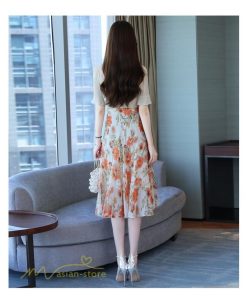 ミディアム | ワンピース レディース 花柄 着痩せ きれいめ おしゃれ 夏 サマーワンピース 膝丈 大きいサイズ 通勤 肩マント ミディアムワンピース お出かけ 気質 二点セット