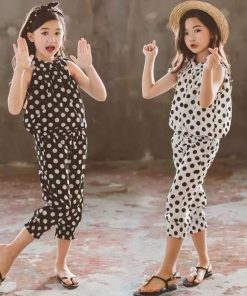 （子供）その他 | キッズ 半袖 キャミソール 女の子 袖なし 夏 子供服 セットアップ ドット柄 シフォン上下セット ベビー服 おしゃれ 洋服【ネコポ