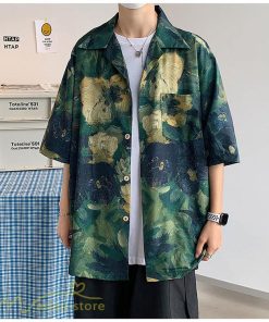 シャツ | ライトアウター メンズ メンズサマープリント カッコウイイ 夏服 新作 カジュアル レトロ風 上品 ワイドゆったり 大きいサイズ