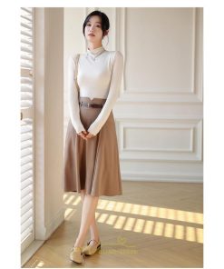 スカート | 膝丈 フレアレディース 春 夏 春夏 黒 シンプル ひざ丈 無地 ミモレ丈 カーキ 秋 冬 お洒落 通学 オールシーズン 通勤 上品 キレイめ