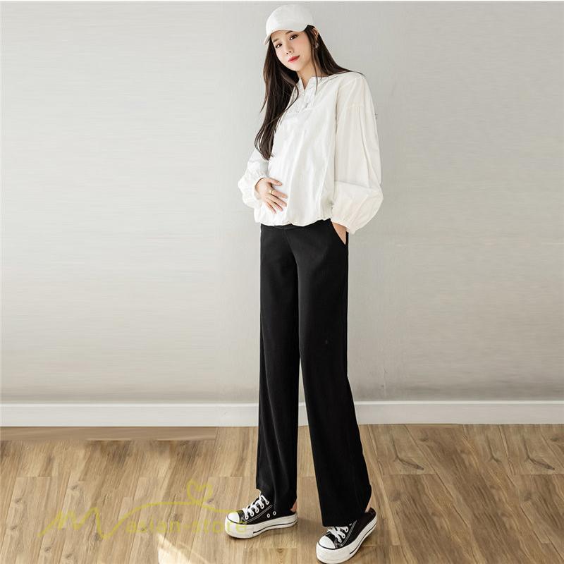 パンツ レギンス | マタニティパンツ ワイドパンツ レディース 着痩せ 上品 マタニティウェア 妊婦着 日常感 春 夏 秋 新作 産前 マタニティ 無地 ゆったり ウエスト調整 妊婦服