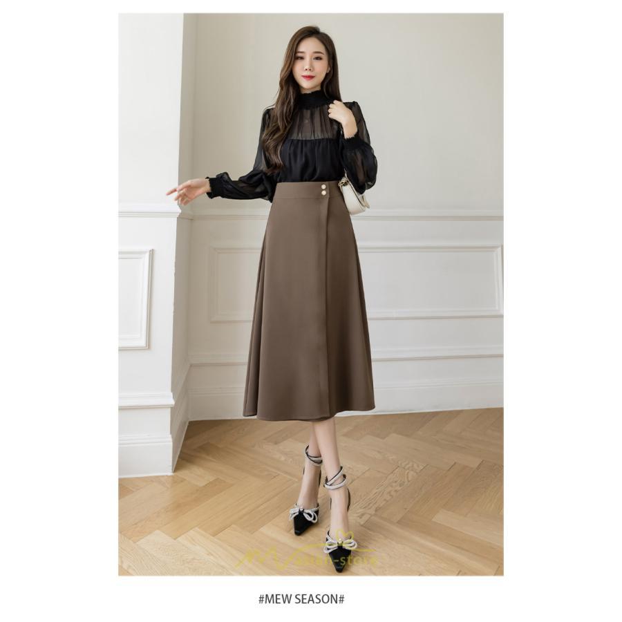スカート | ボトムス ロング丈 ミモレ丈 Aライン 楽 大人 きれいめ 20代 30代 40代 通勤 上品 ビジネス オフィス 高見え 冬 2022新作 着痩せ 脚長効果 秋