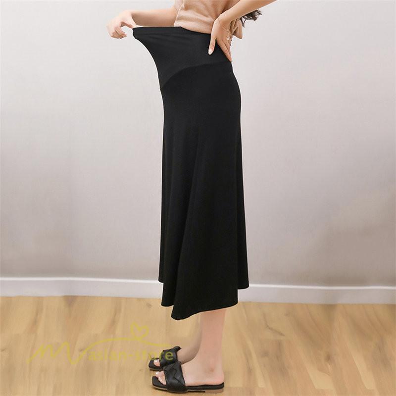 スカート | マタニティレディース Aラインロング丈 マタニティウェア 妊婦服 カジュアル 体型カバー 春 夏 ウエスト調整 ゆったり マタニティ