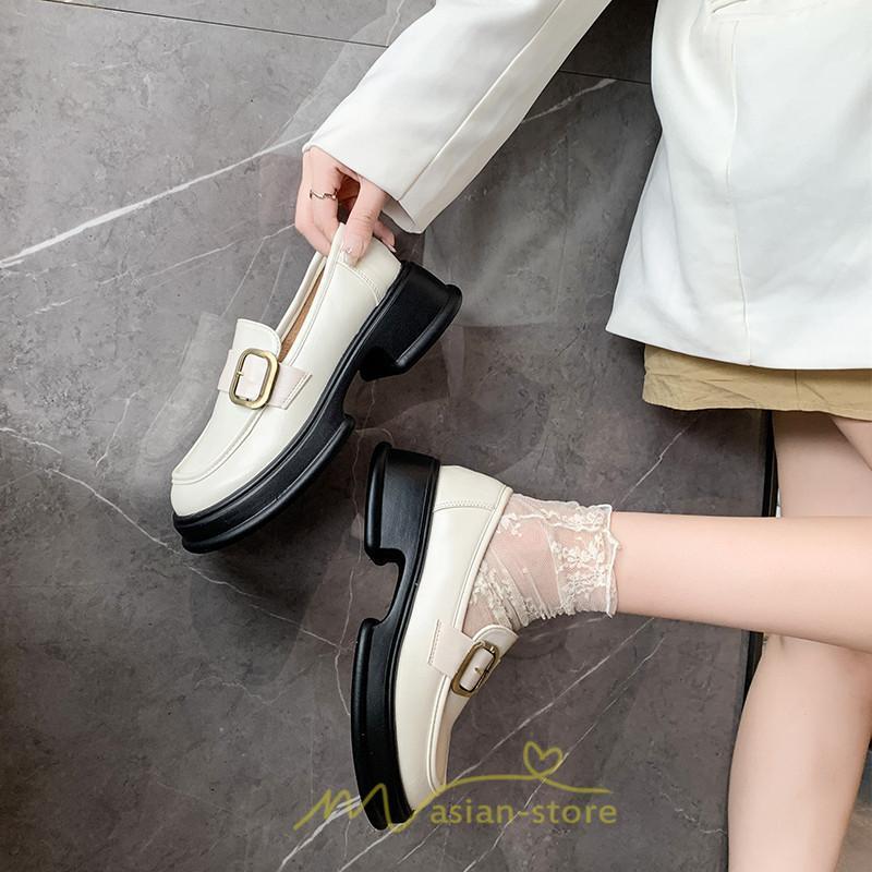 ローファー | レディース 靴 シューズ レザー調 合皮 厚底 履きやすい 韓国風 人気 クラシック 可愛い パンプス 通勤 春 夏 通学 冬 学生靴 秋