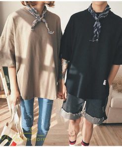 tシャツ・カットソー | Tシャツ カットソー 男女兼用 シンプル ゆったり 夏新作 サマー トップス レディース メンズ クルーネック おしゃれ 4色 黒 ピンク 白 カーキ 大きいサイズ