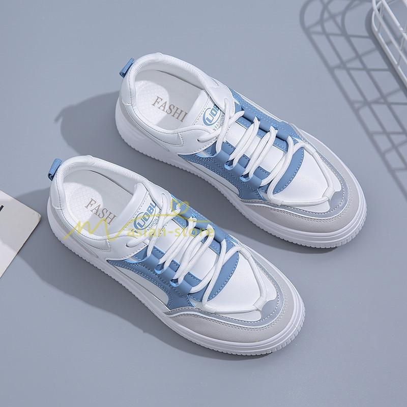 スニーカー | スニーカー レディース レディースシューズ ローカット 靴 フラットシューズ ぺたんこ ウォーキングシューズ Pu革 厚底靴 歩きやすい 厚底スニーカー 美脚