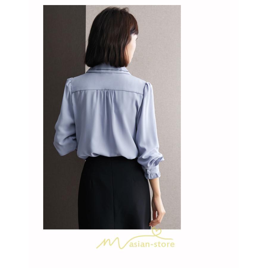 シャツ・ブラウス | シャツ ブラウス シフォンブラウス トップス 長袖 レディース きれいめ オフィス リボン 通勤 通学 オシャレ ナチュラル 可愛い 上品 2022 キレイめ 秋服