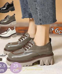 ローファー | 厚底 レディース 厚底スニーカー レースアップ スニーカー PU 合皮 通学 通勤 かわいい 送料無料 可愛い 冬 夏 秋 春