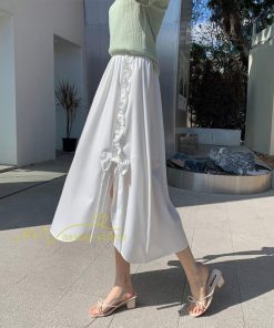 スカート | フレア ロング春物 レディース 春夏 リボン付き 蝶結び ウエストゴム 20代30代40代 通勤通学 カジュアル お出かけ 夏物 上品 着痩せ 着回し