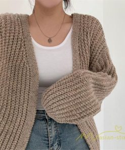 カーディガン | ニット2022秋冬 レディース 羽織り アウター パフスリーブ 長袖 セーター ニット 大人 通学通勤 20代50代 無地 トップス