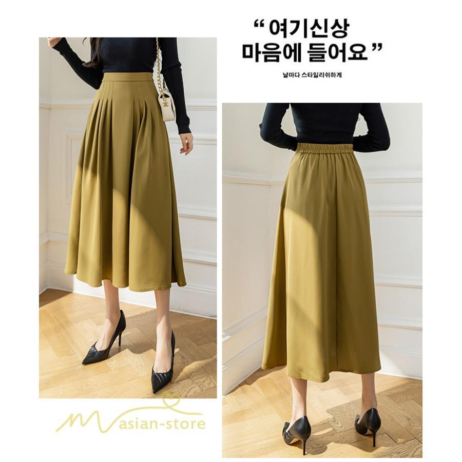 スカート | Aラインレディース 着痩せ 秋 冬 新作 ハイウエスト ロング丈 ウエストゴム 20代 30代 カジュアル OL ビジネス 秋冬 40代 コーデ 50代