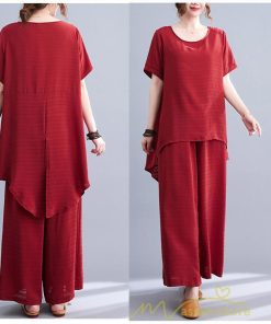 セットアップ | レディース 夏 40代 20代 コーデ カジュアル 2点セット Tシャツ 半袖 ガウチョパンツ 綿麻 大きいサイズ ゆったり 通勤 大人 着痩せ おしゃれ