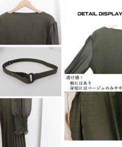 ドレス | プリーツ ワンピース ウエストマーク上品